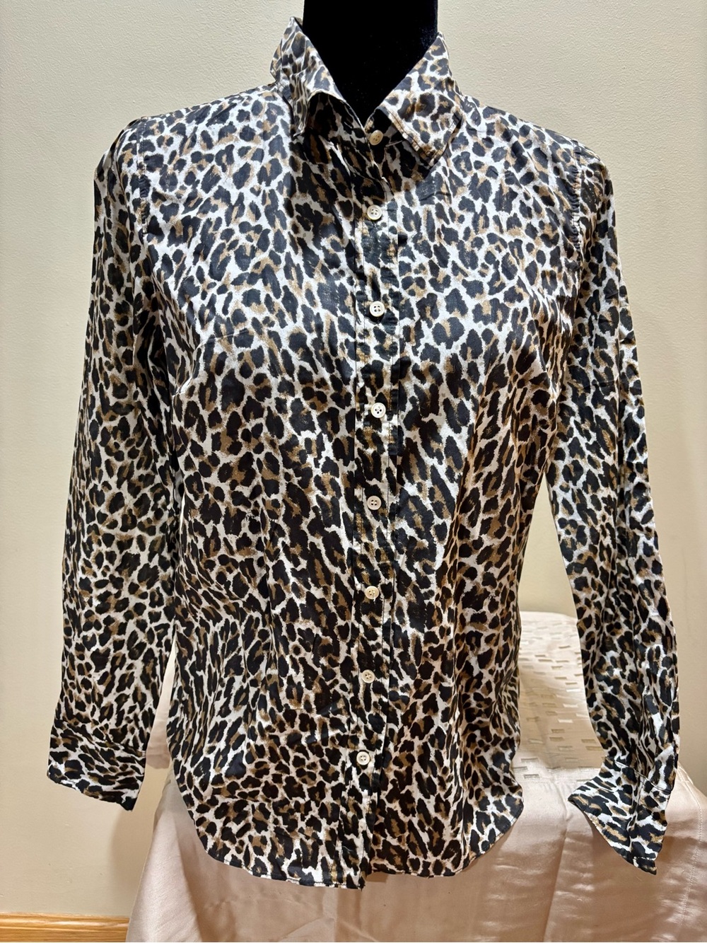 Leopard Print Long-Sleeve Women’s Shirt - J.Crew